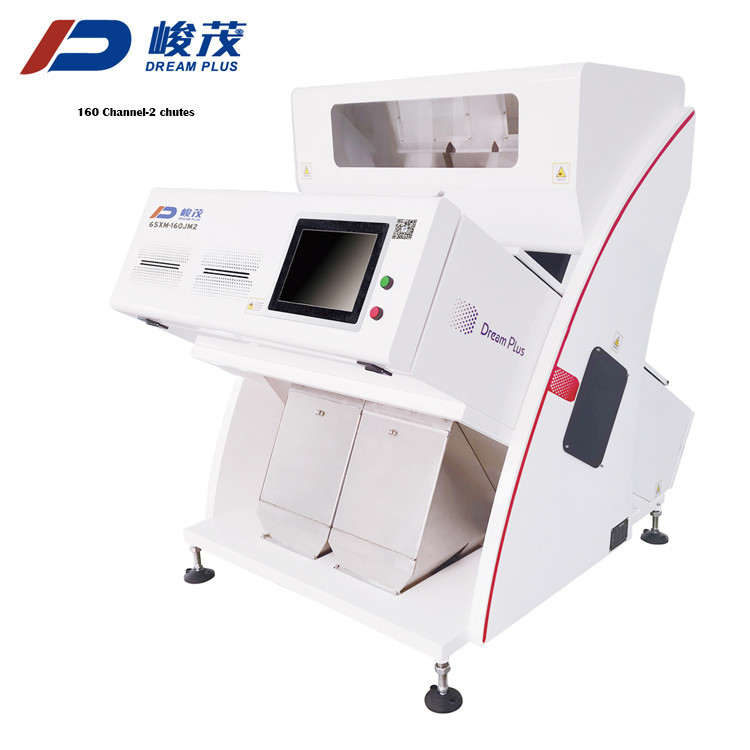 2 Chutes Grain Color Sorter گواهینامه CE 5400 پیکسل سنسور CCD RGB